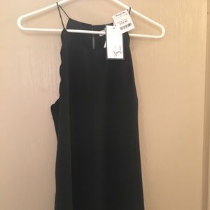 NWT black scalloped tank